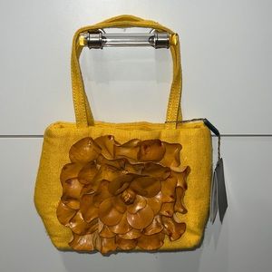 Paolo Masi linen and leather mini tote, NEW